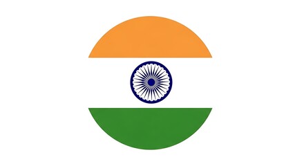 Circular indian flag isolated on white background world tourism day background