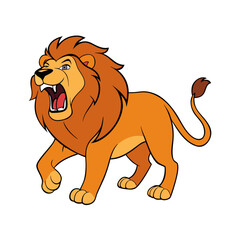 lion cartoon isolated on white