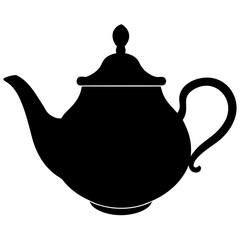 teapot on black background