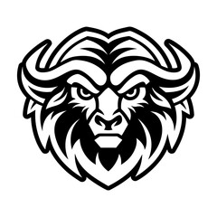 A solid style icon showing a buffalo head
