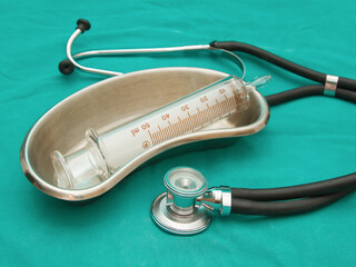 Medical Essentials Syringe and Stethoscope for Healthcare Professionals