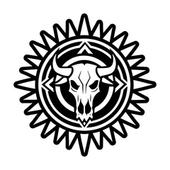 A glyph style icon of a cow head