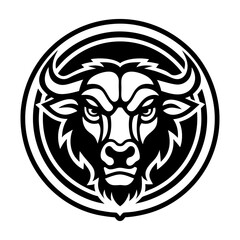 Glyph style icon showing a buffalo symbol