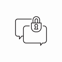 chat protection lock icon sign vector