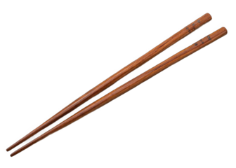  wooden chopsticks isolated on a transparent background.