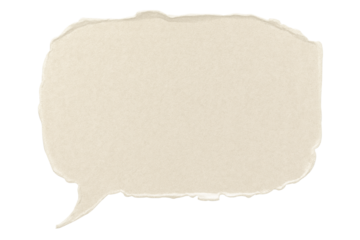 Brown paper bubble. Blank brown cut out cardboard paper speech bubble. Png transparency
