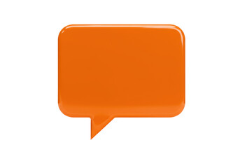 Orange speech bubble PNG isolated on transparent background, communication and message icon for social media and web design