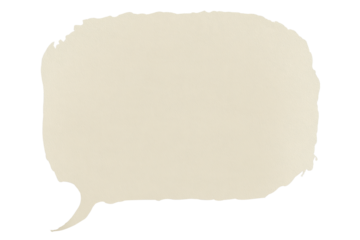 Brown paper bubble. Blank brown cut out cardboard paper speech bubble. Png transparency