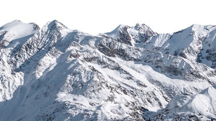 Snow covered mountains. PNG