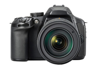 Fototapeta premium DSLR camera isolated on a transparent background.