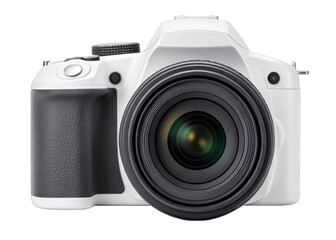 Fototapeta premium DSLR camera isolated on a transparent background.