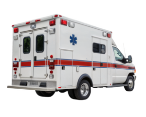  emergency ambulance van isolated on a transparent background.