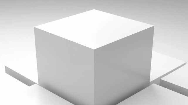 White Abstract Cubes - A close-up shot shows several white cubes arranged in an abstract geometric pattern. The cubes create a modern and minimalist feel with their clean lines and simple shapes.