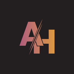 AH, HA letters initial monogram logo icon