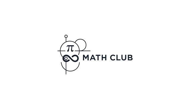 A logo for math club with pi symbol infinity sign and text on a white background design element ai generated