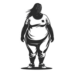 Overweight woman Representation of body positivity with a diverse figure standing confidently in activewear during a sunny day outdoors