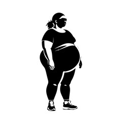 Overweight woman Representation of body positivity with a diverse figure standing confidently in activewear during a sunny day outdoors
