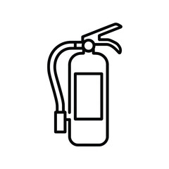 Simple line art icon of a fire extinguisher