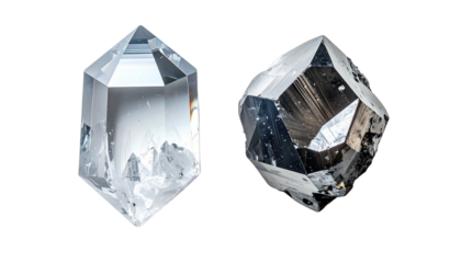 Polygon Crystal Shape Duo isolated on transparent background