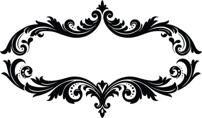 Vintage ornamental floral frame, decorative border flourish, baroque luxury divider, retro invitation border, elegant scroll design, certificate and wedding card template