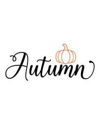 Autumn fall typography clip art design on plain white transparent isolated background for card, shirt, hoodie, sweatshirt, apparel, tag, mug, icon, poster or badge