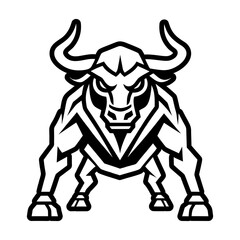 Glyph style icon showing bull mascot