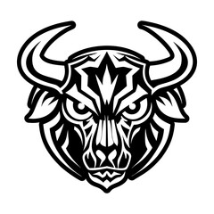 A glyph style icon showing bull logo