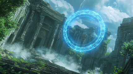 異世界へ続く青き魔法ポータル