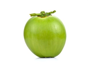 Fresh green coconut isolated on white
