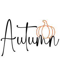 Autumn fall typography clip art design on plain white transparent isolated background for card, shirt, hoodie, sweatshirt, apparel, tag, mug, icon, poster or badge