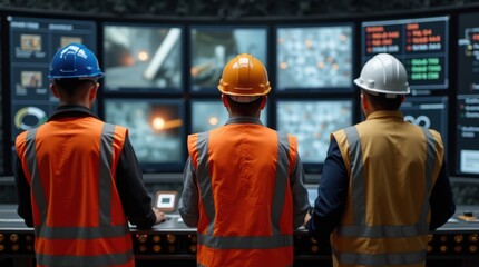 Workers Monitoring Mineral Extraction Operations 
