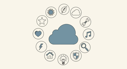 Obraz premium Cloud Computing Network Data Center Server.
