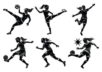 Basketball and Soccer Player Silhouettes – Male and Female Athletes in Action
