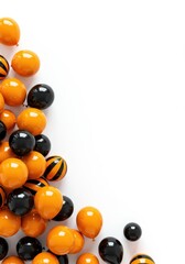 Halloween Balloons on White Background with Copy Space, Overhead View