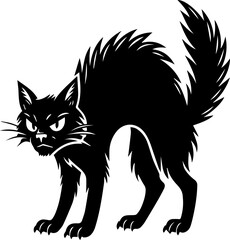 Obraz premium Vector illustration of a sitting cat clipart, simple outline pet design