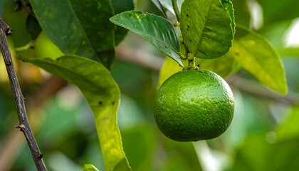 Close-up of a lime on a tree