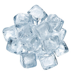 Obraz premium A collection of clear ice cubes stacked together. reflecting light and their transparency. ideal for use in beverage-related contexts or culinary presentations