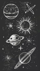 Vintage Celestial and Scientific Sketch Art