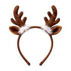 Fototapeta premium Festive Reindeer Antler Headband on White Background