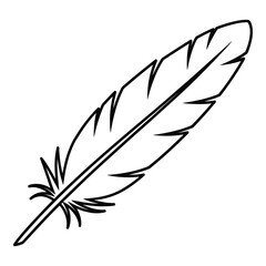 Fototapeta premium Vector art of black and white feather