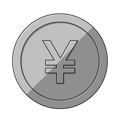 Obraz premium Silver Yen Coin Illustration Representing Japanese Currency & Finances