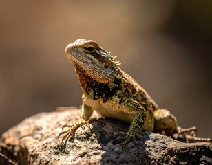 Close-up of a lizard on a rock