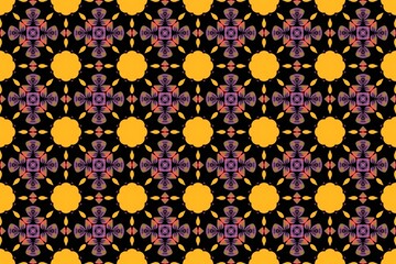 Abstract vector seamless pattern with pink and yellow flowers, a floral design for textile print, wallpaper, or summer decoration