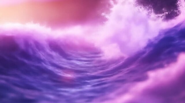 Abstract view of vibrant purple and violet cloudscapes