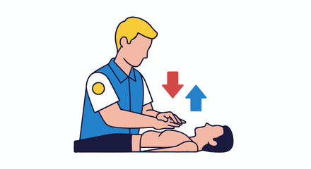 First responder performing cardiopulmonary resuscitation on a patient.