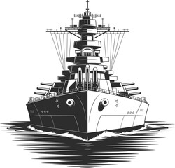 Warship Battleship Navy Vessel Military Ship Illustration Design. © Raihan