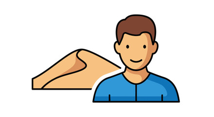 Simple vector illustration of a man and a body joint.
