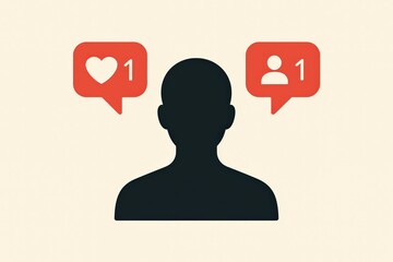 Social Media User Notification Icons in Minimal Style