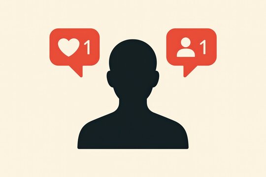 Social Media User Notification Icons in Minimal Style