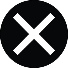 Vector art of black circle with white cross